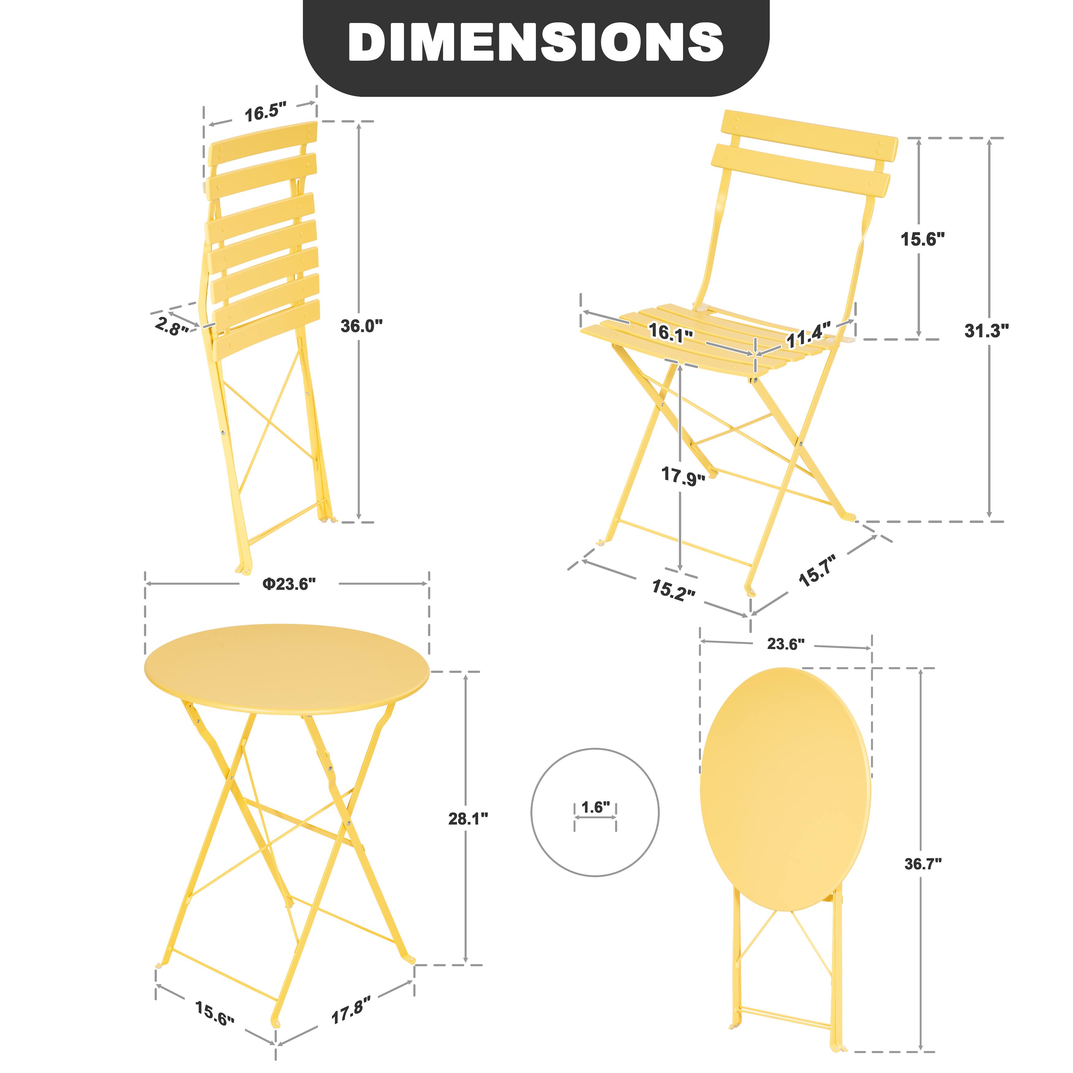 DIMENSIONS

- 16.5"
- 15.6"
- 2.8"
- 36.0"
- 16.1"
- 11.4"
- 31.3"
- 17.9"
- 23.6"
- 15.2"
- 15.7"
- 23.6"
- 28.1"
- 1.6"
- 36.7"
- 15.6"
- 17.8"