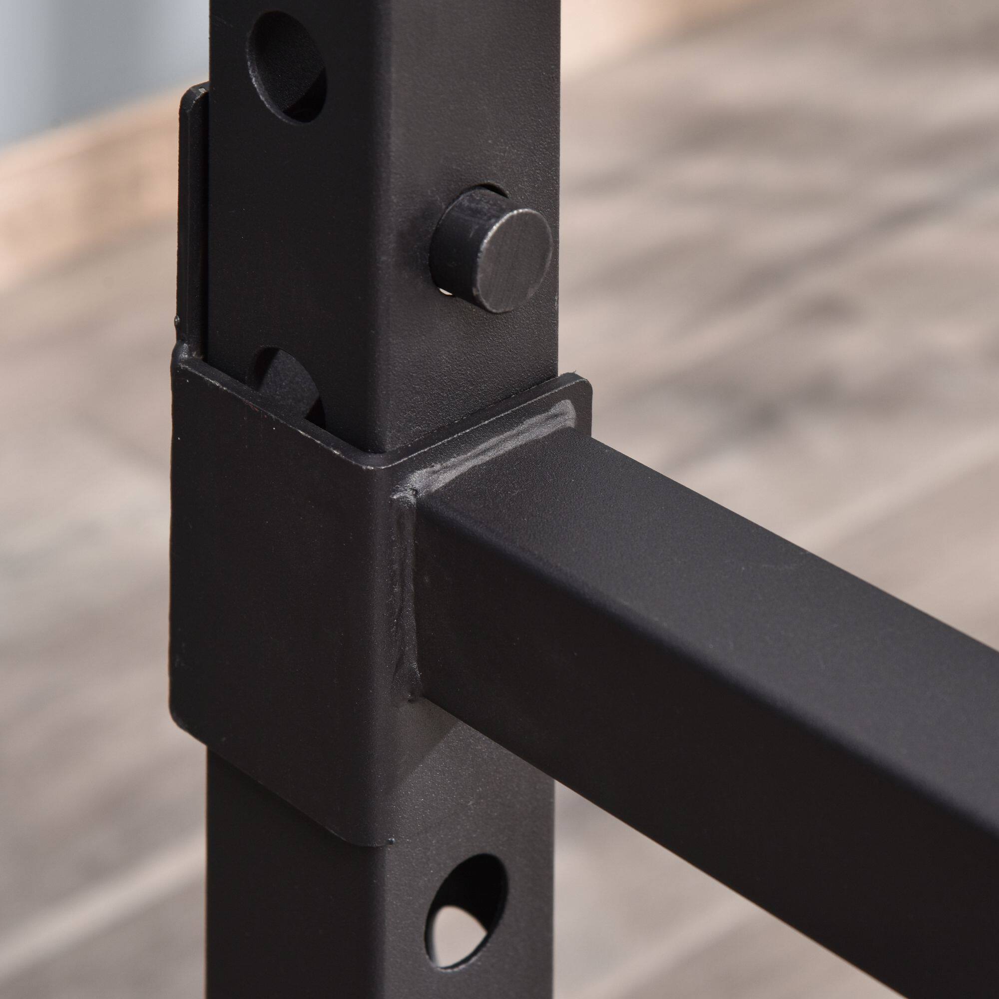 Alt View 8. Soozier - Tower Pull Up Bar Squat Rack Power Cage At Home Workout Equipment - Black.