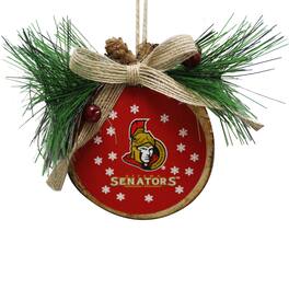 FOCO - Ottawa Senators Glitter Wood Stump Ornament - Multicolor