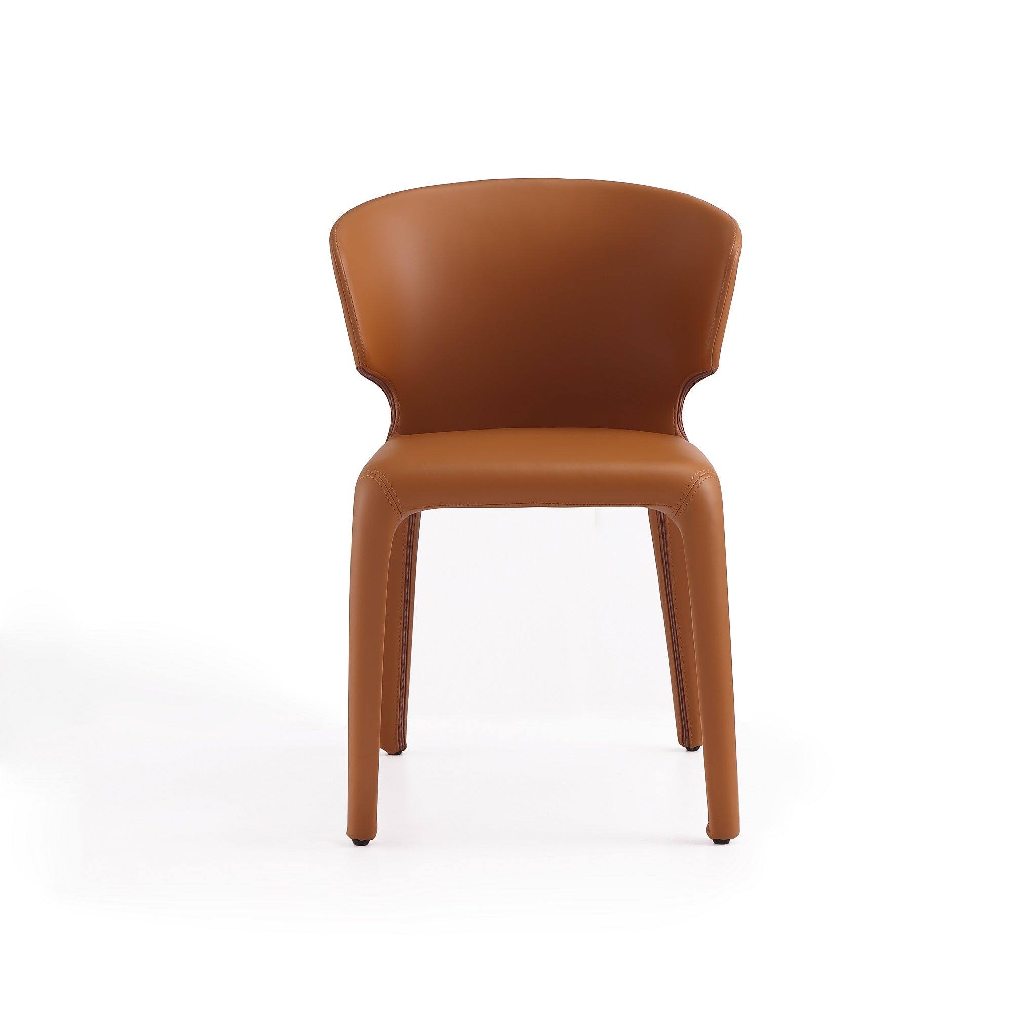 Alt View 1. Manhattan Comfort - Conrad Mid-Century Modern Upholstered Dining Chair - Set of 2 - Saddle Brown.