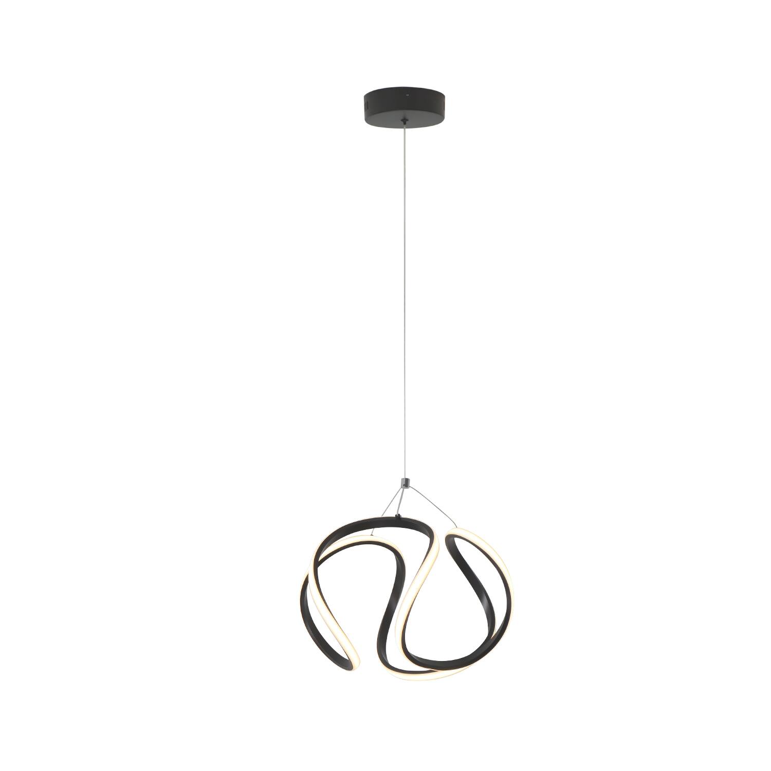 Front. Umeiluce - 15.7 In Modern LED Pendant Light 3000K Dimming - Matte Black.