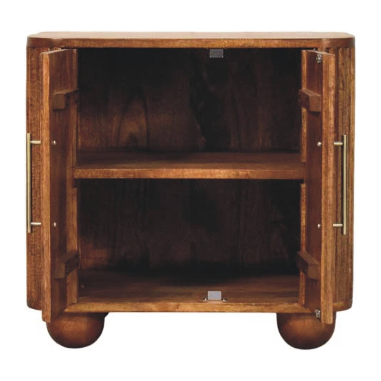 Alt View 7. Artisan Furniture - Artisan Furniture Solid Wood Solis Fluted Mini Sideboard - Brown.