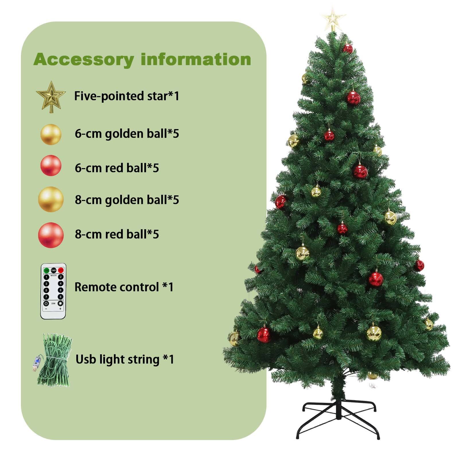 Accessory information

- Five-pointed star*1
- 6-cm golden ball*5
- 6-cm red ball*5
- 8-cm golden ball*5
- 8-cm red ball*5
- Remote control *1
- Usb light string *1