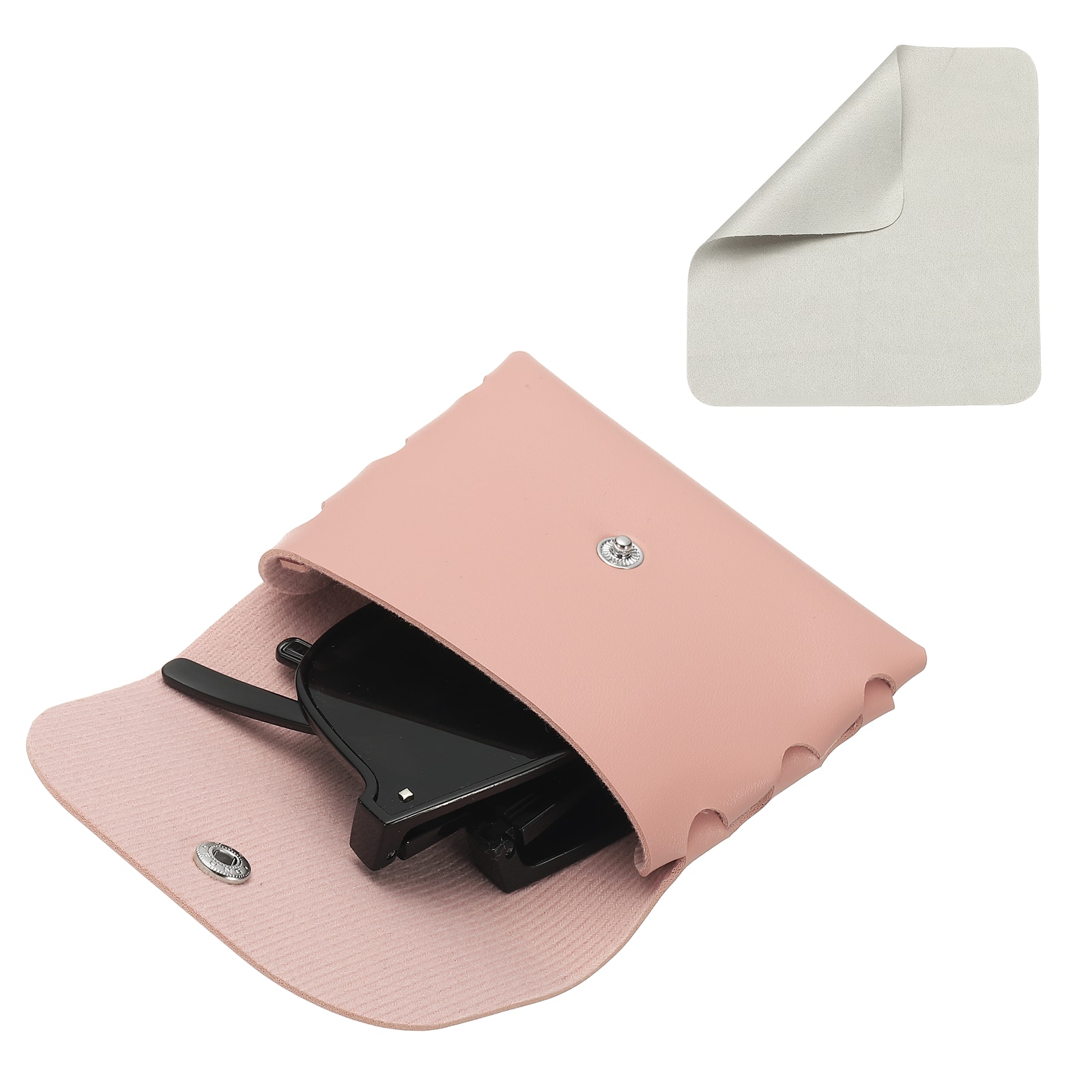 "Unique Bargains - Leather Eyeglass Case 3.7x0.8x2.9"" Button Closure Pouch for Folding Sunglasses - Pink" price history on PriceWatchPro