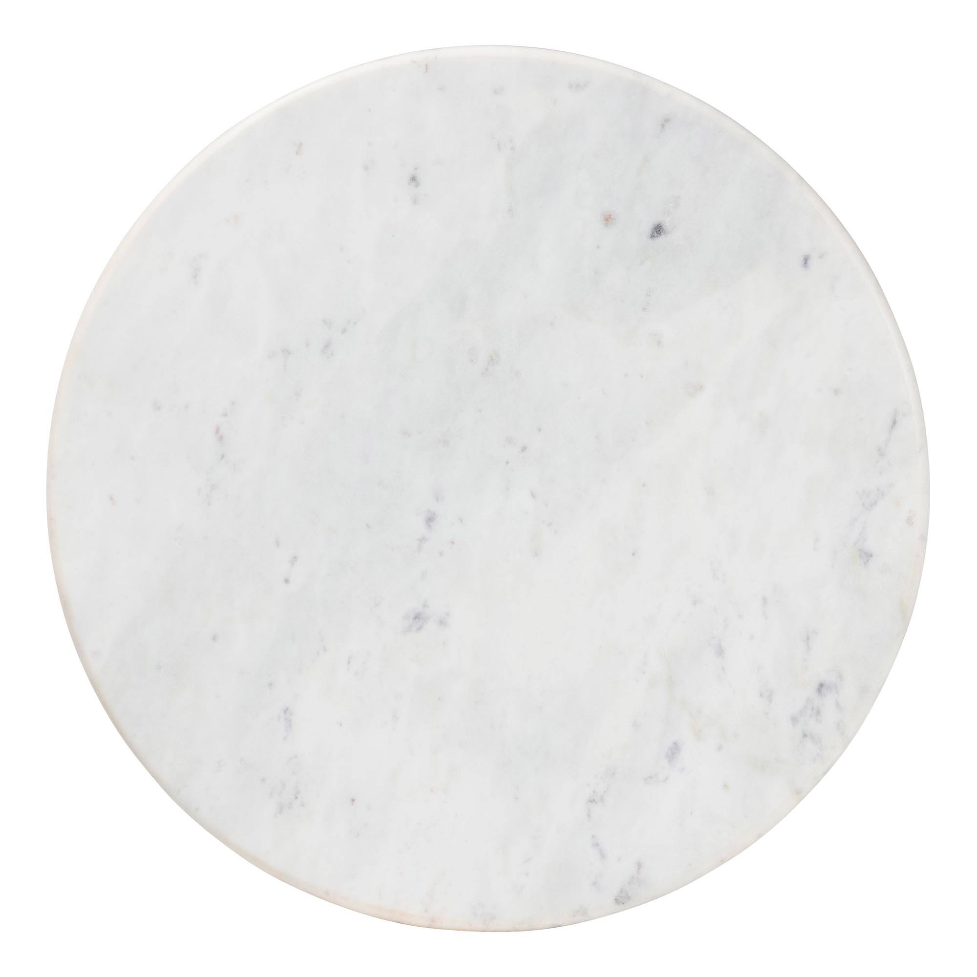 Left. Baxton Studio - Akanji Marble End Table - Modern Rustic Accent Table with Hand-Forged Metal Frame, Round - Marble White/Gold.