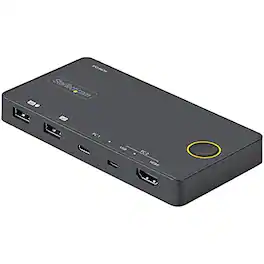 Startech - 2 Port Hybrid USB-A + HDMI & USB-C KVM Switch - Black