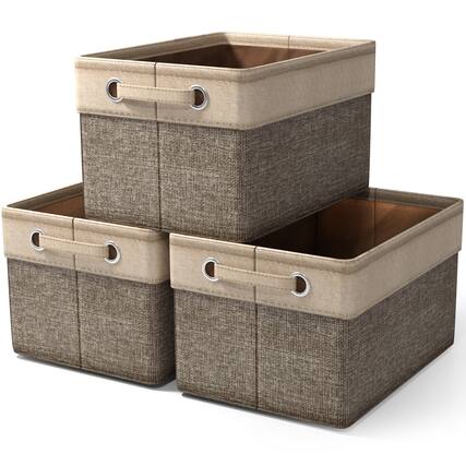 Front. Sorbus - Sorbus Cubby Storage Organizer 15 Inch - Big Sturdy Collapsible Storage Bins with Dual Handles - Foldable Baskets - Brown.