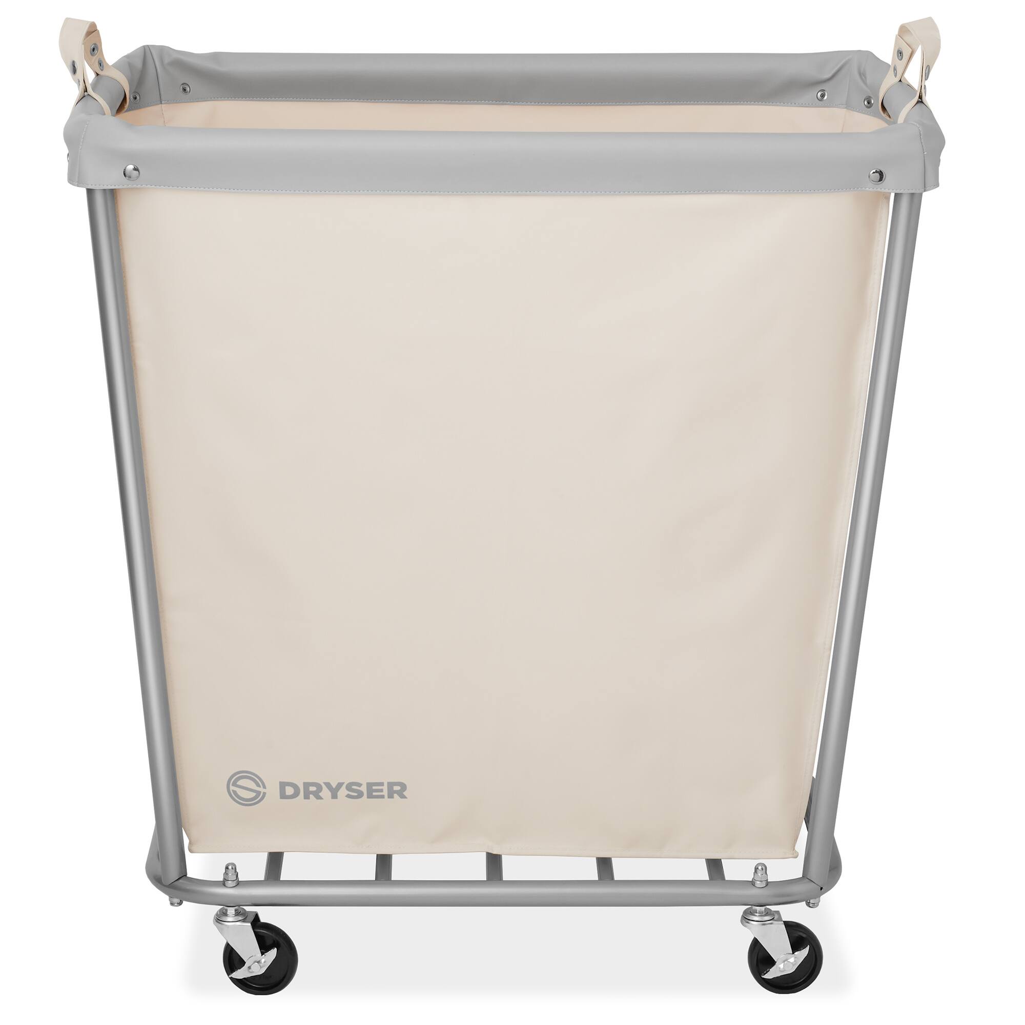 Alt View 1. Dryser - Commercial Rolling Canvas Bin Laundry Hamper on Wheels - White.