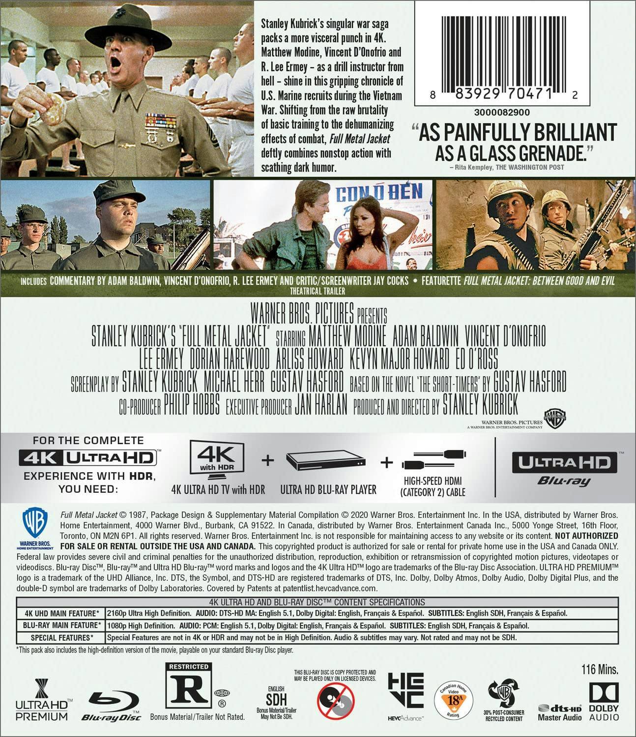 Back. Full Metal Jacket (4K Ultra HD + Blu-ray) [UHD].