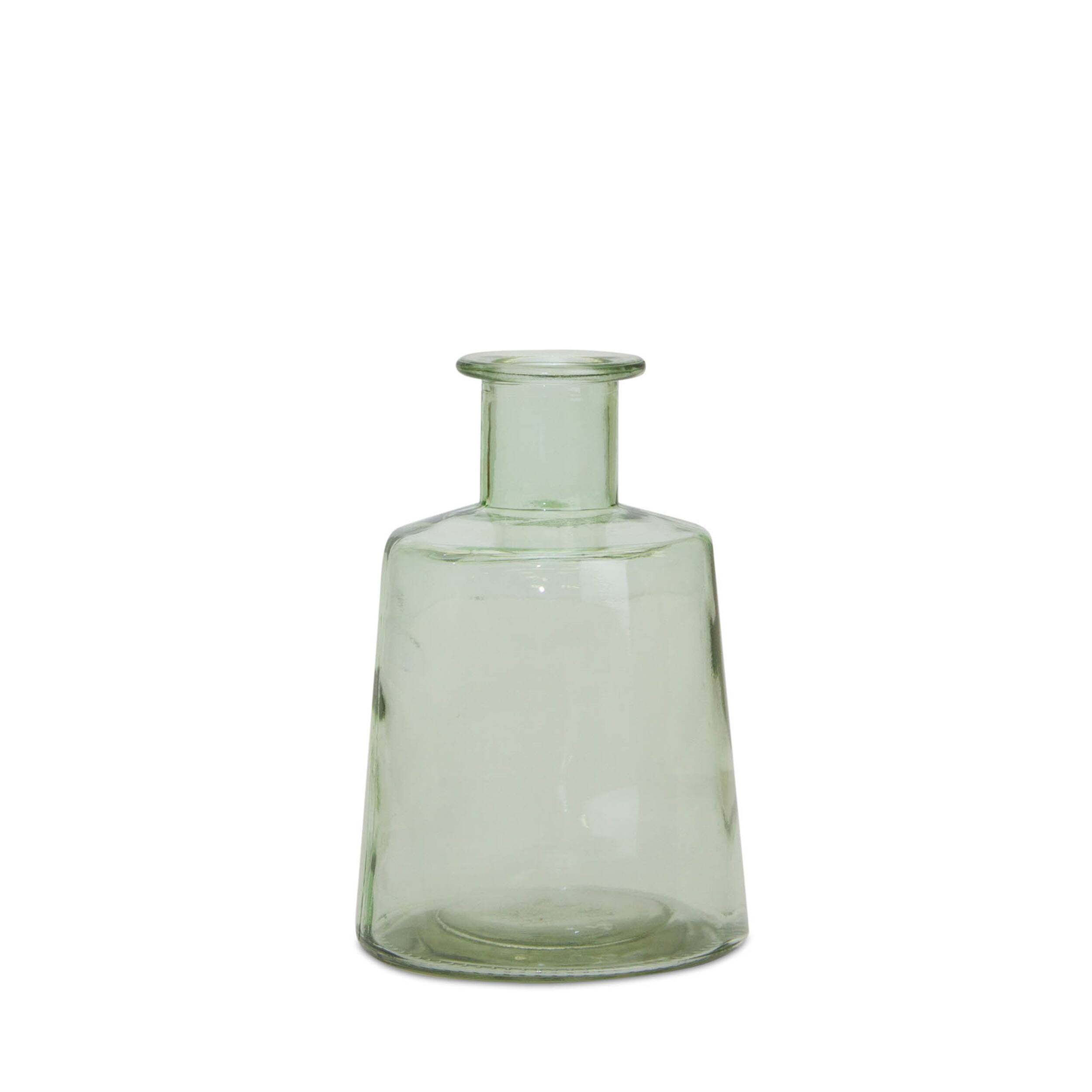 Alt View 1. BreeBe - Sage Green Glass Bottle Vase (Set of 2) - Green.