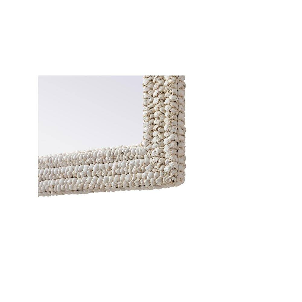 Left. Elegant Decor - Rectangle Cornhusk Mirror 27x36 in Linen White - Linen White.