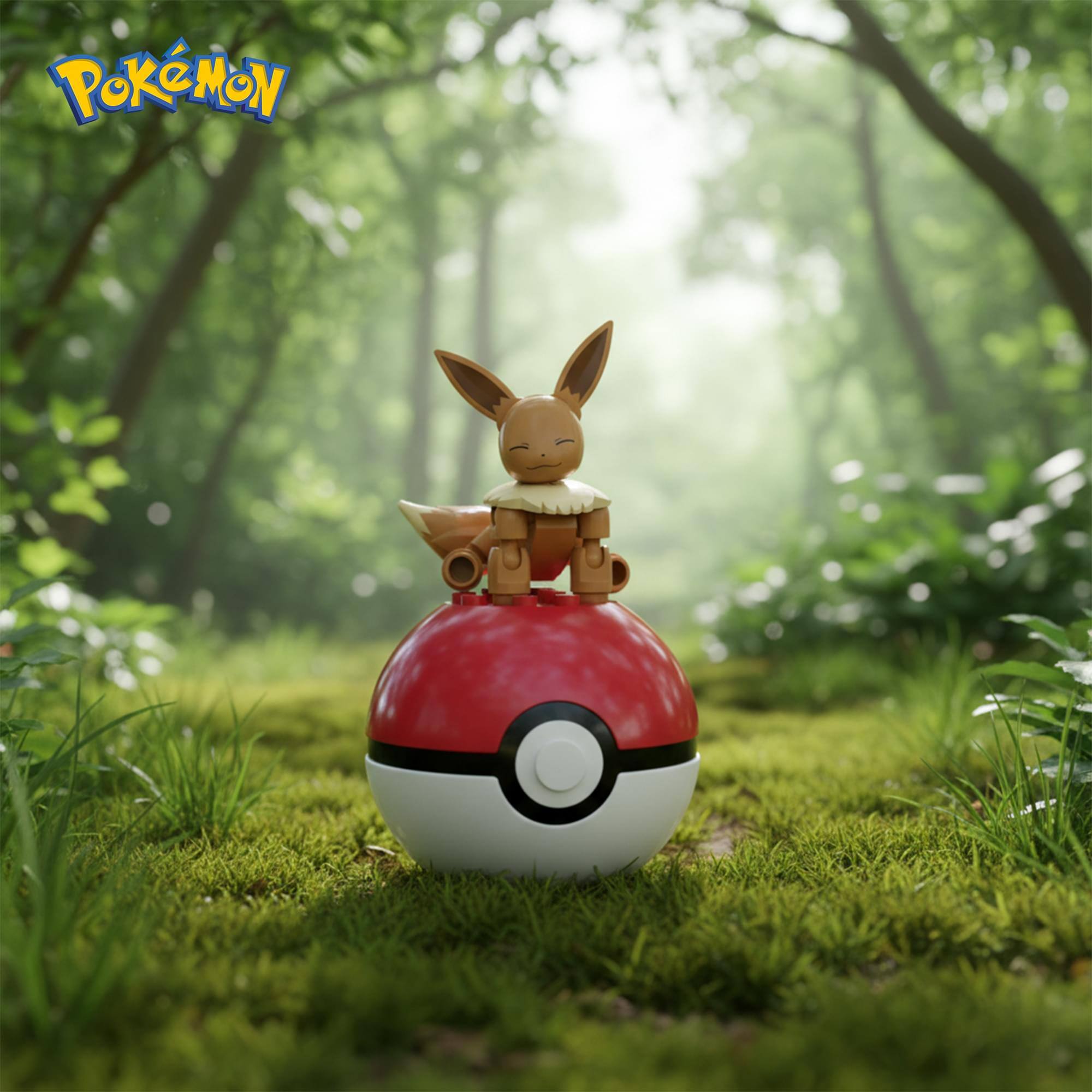 Alt View 3. Mattel - Pokemon MEGA Construx Eevee Poke Ball 24-Piece Building Set - Multi-Colored.