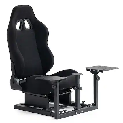 Front. Dardoo - Dardoo - Flight Simulation Cockpit with Black Seat Fit for Thrustmaster HotasWarthog Throttle Plate - Black - Black.