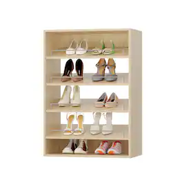 Roomtec - 19.5 in Wood Shoe Shelf Short Tower-Customizable Wall Mounted Modular Closet System for Bedroom Closet - Wood