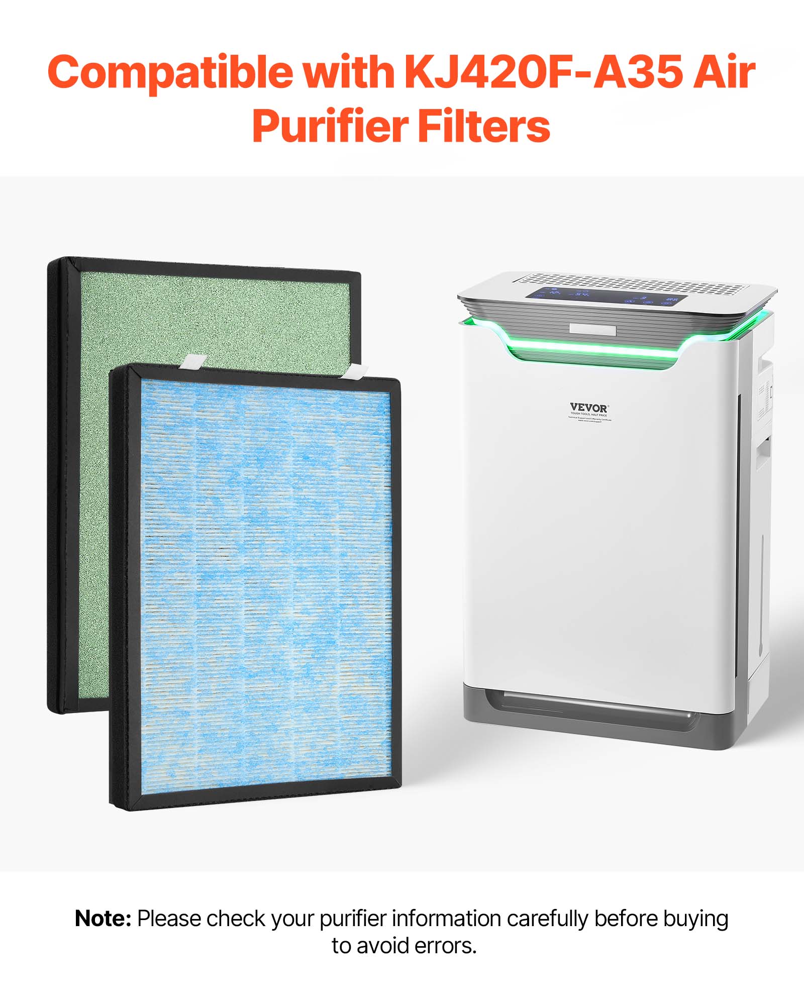 Compatible with KJ420F-A35 Air Purifier Filters

Note: Please check your purifier information carefully before buying to avoid errors.