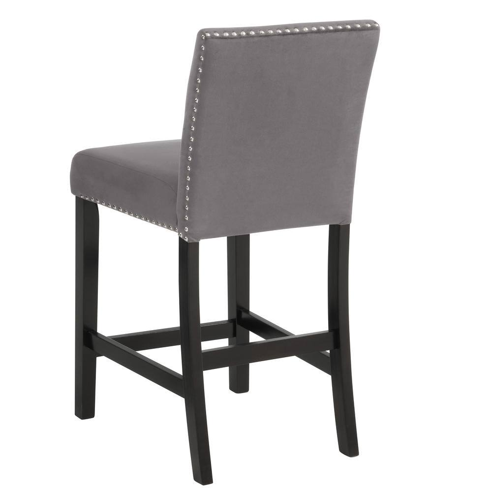 Alt View 1. New Classic Furniture - Furniture Celeste 39.5" Wood Counter Chair in Gray (Set of 2) - Gray.
