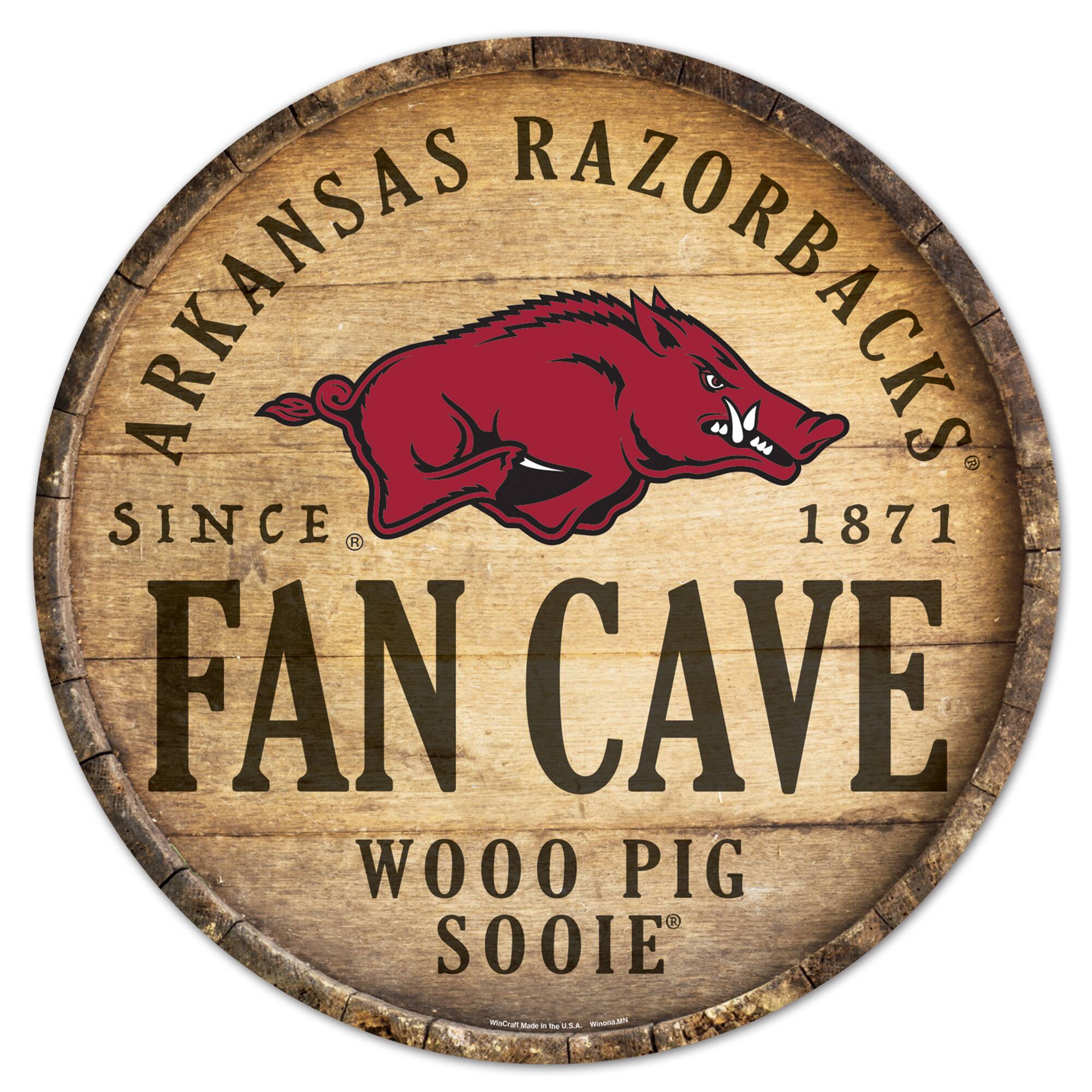 Arkansas Razorbacks 14'' Circular Wood Sign