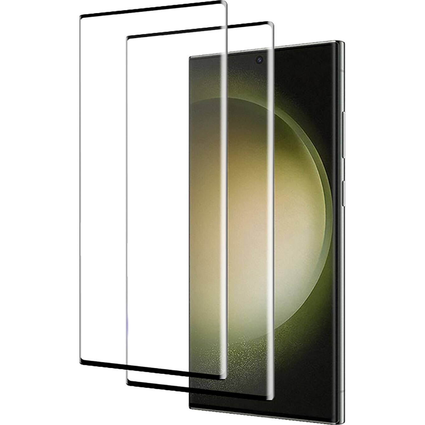 Left. SaharaCase - ZeroDamage Ultra Strong+ Tempered Glass Screen Protector for Samsung Galaxy S23 Ultra (2-Pack) - Clear.