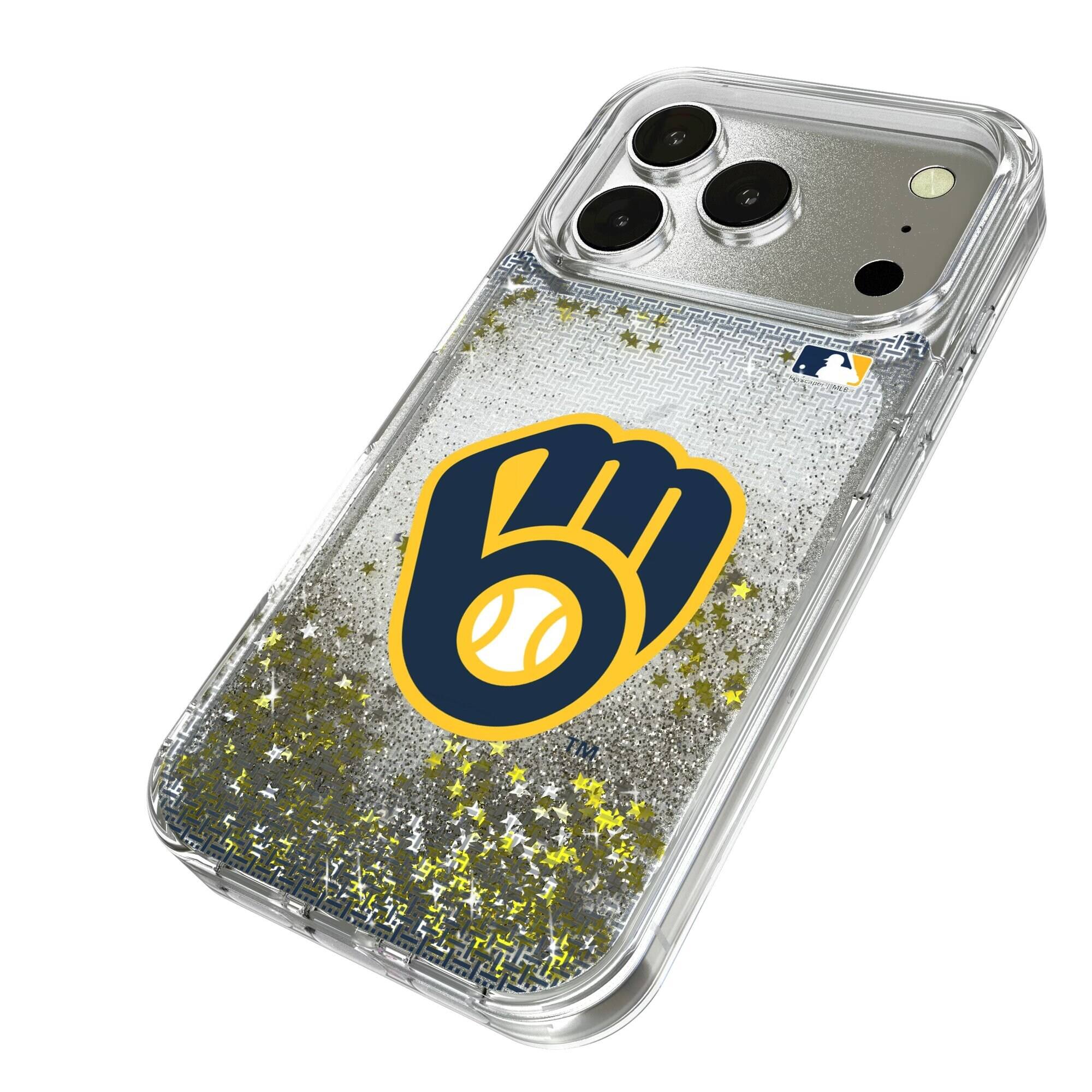 Alt View 1. Keyscaper - Linen Logo iPhone Glitter Case - 15 Pro Max - Multicolor.