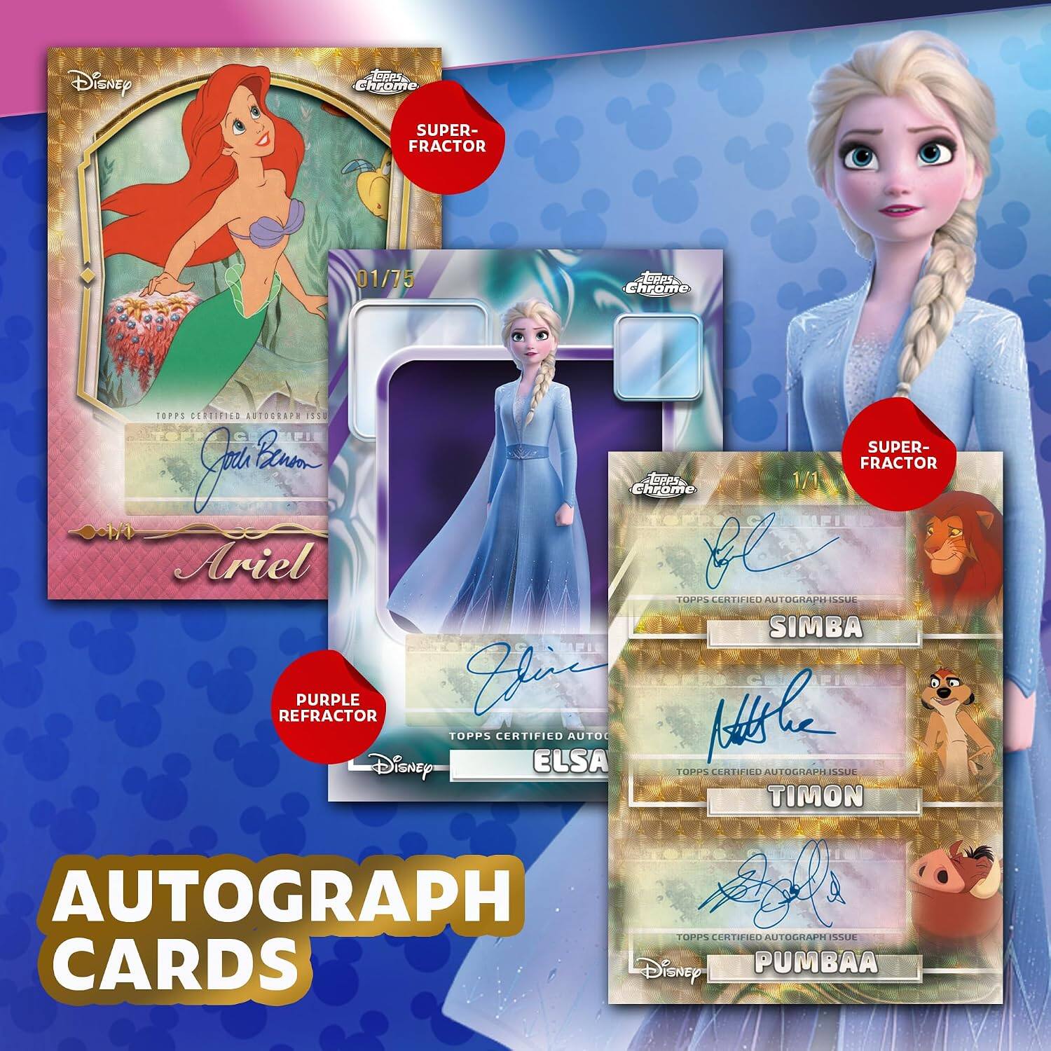 Le Disney Chrome SUPER- FRACTOR 01/75 Chrome gnS TOPPS CERTIFIED AUTOGRAPH ISSUE 1110 FE Btnn SUPER- FRACTOR g A Chrome tpe 1/1 Ariel fl L0PP CERDRO AUTOGRAPH SSUE SIMBA REFRACTOR PURPLE E ps F TOPPS CERTIFIED AUTO Disney ELSA 10N% CERIRO AUIA RESIL TIMON AUTOGRAPH 158 ERTURL ALTGA ISSUE CARDS