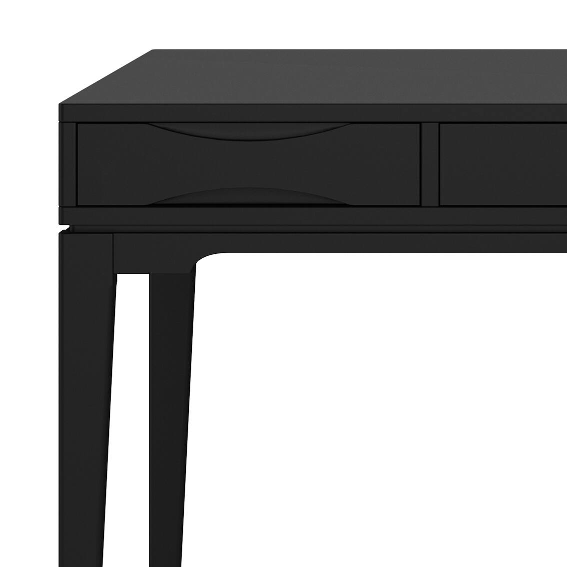 Alt View 1. Simpli Home - Harper SOLID HARDWOOD Mid Century Modern 60 inch Wide Desk in Black - Black.