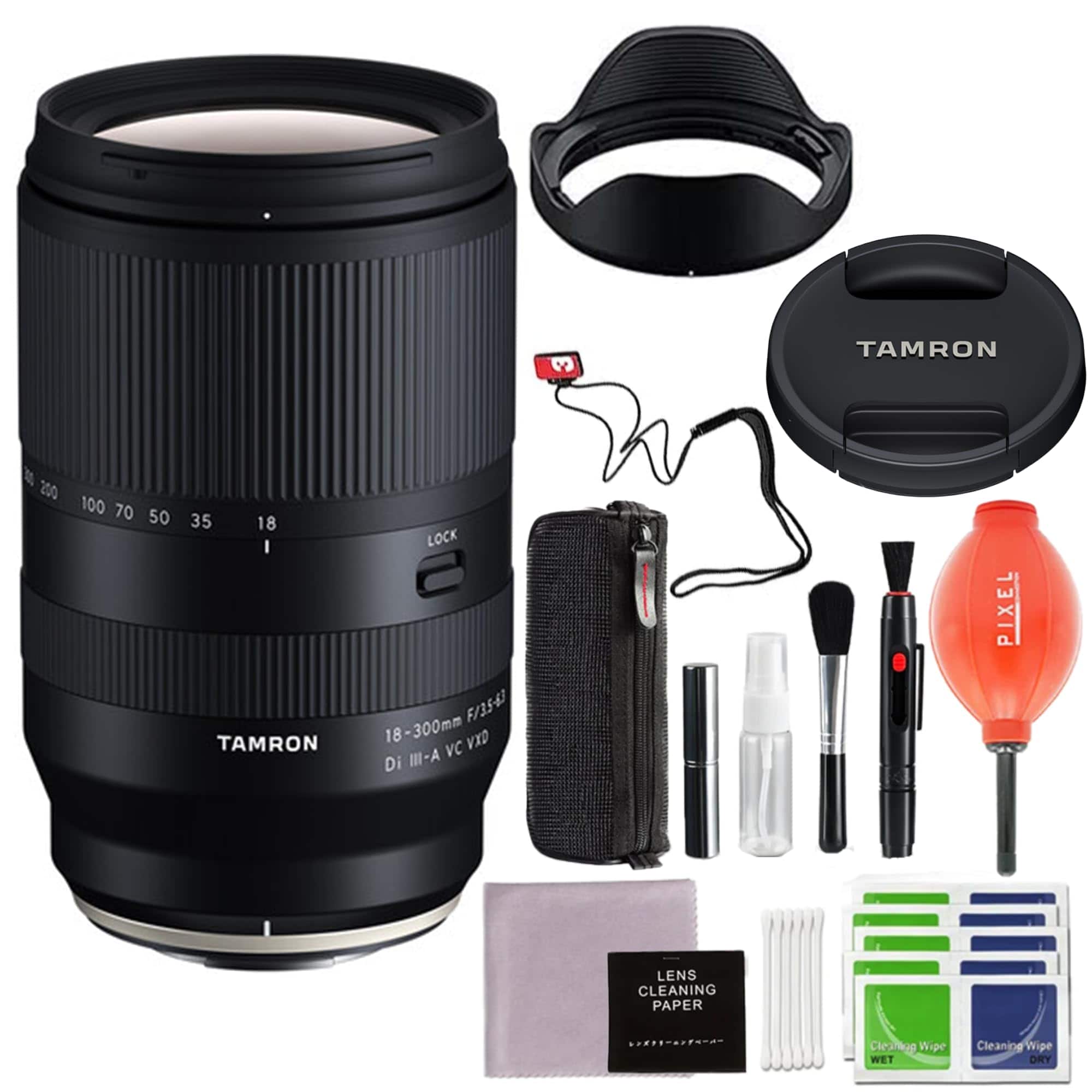 Tamron - 18-300mm f/3.5-6.3 Di III-A VC VXD Lens for Fujifilm X with Accessory Bundle (Tamron USA 6-Year Warranty) - Black