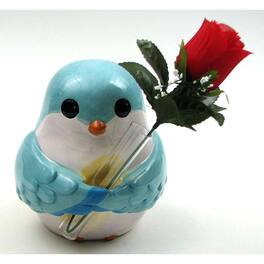 BreeBe - Bird Bud Vase Buddy - Blue, White