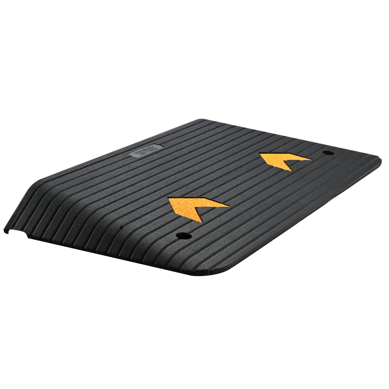 Alt View 5. VEVOR - Upgraded Rubber Threshold Ramp,3.5" Rise Door Ramp with 1 Channel,Natural Rubber Car Ramp with Non-Slip Textured Surface - Black.