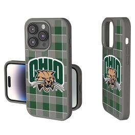 Keyscaper - NCAA - Ohio Bobcats Plaid Soft Touch iPhone Case - 15 - Gray