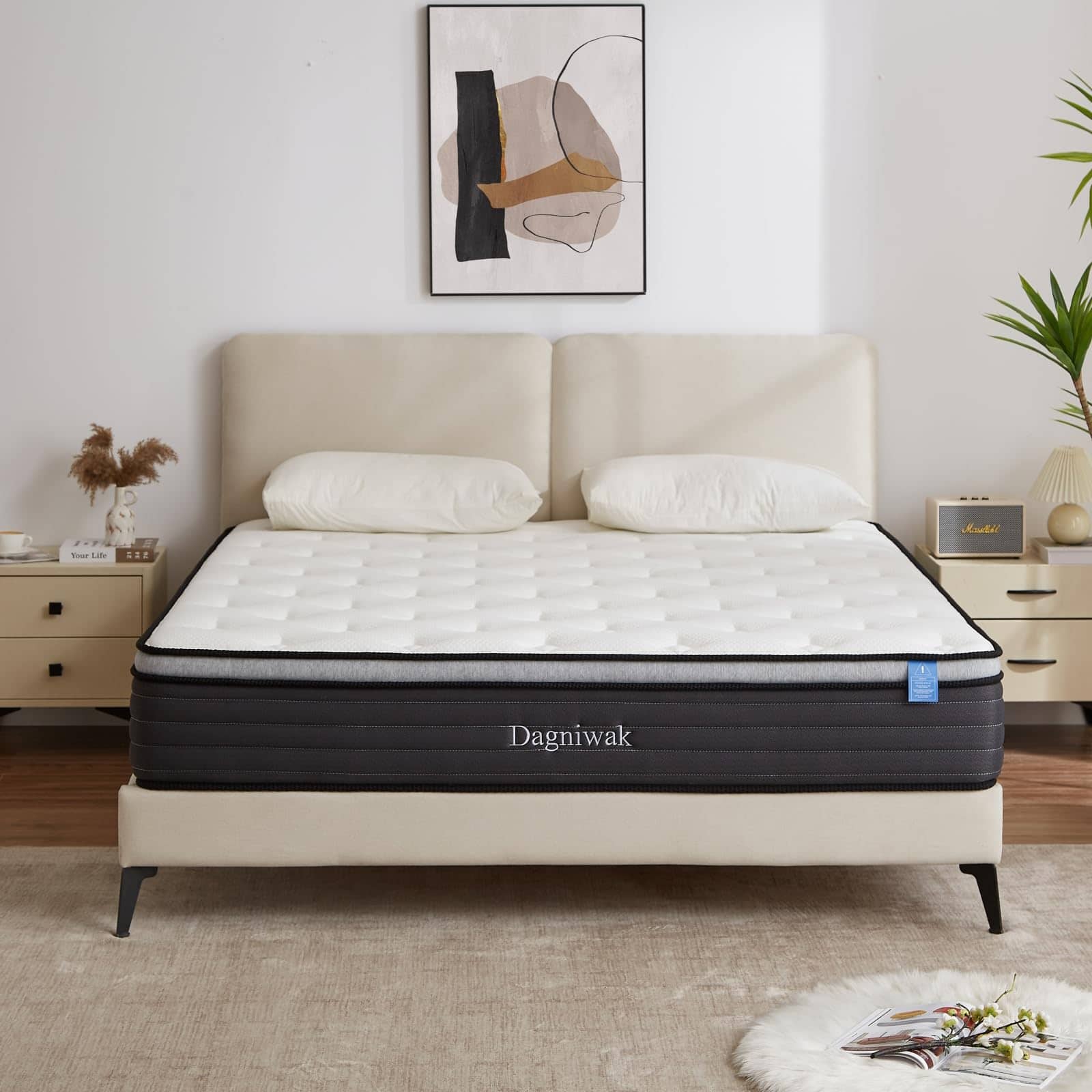 Meqiodas - Memory Foam Mattress, Comfort Sleep, Medium Firm Feel, Decompression, Skin Friendly, 10/12-inches Thickness Available - 12inch(King)