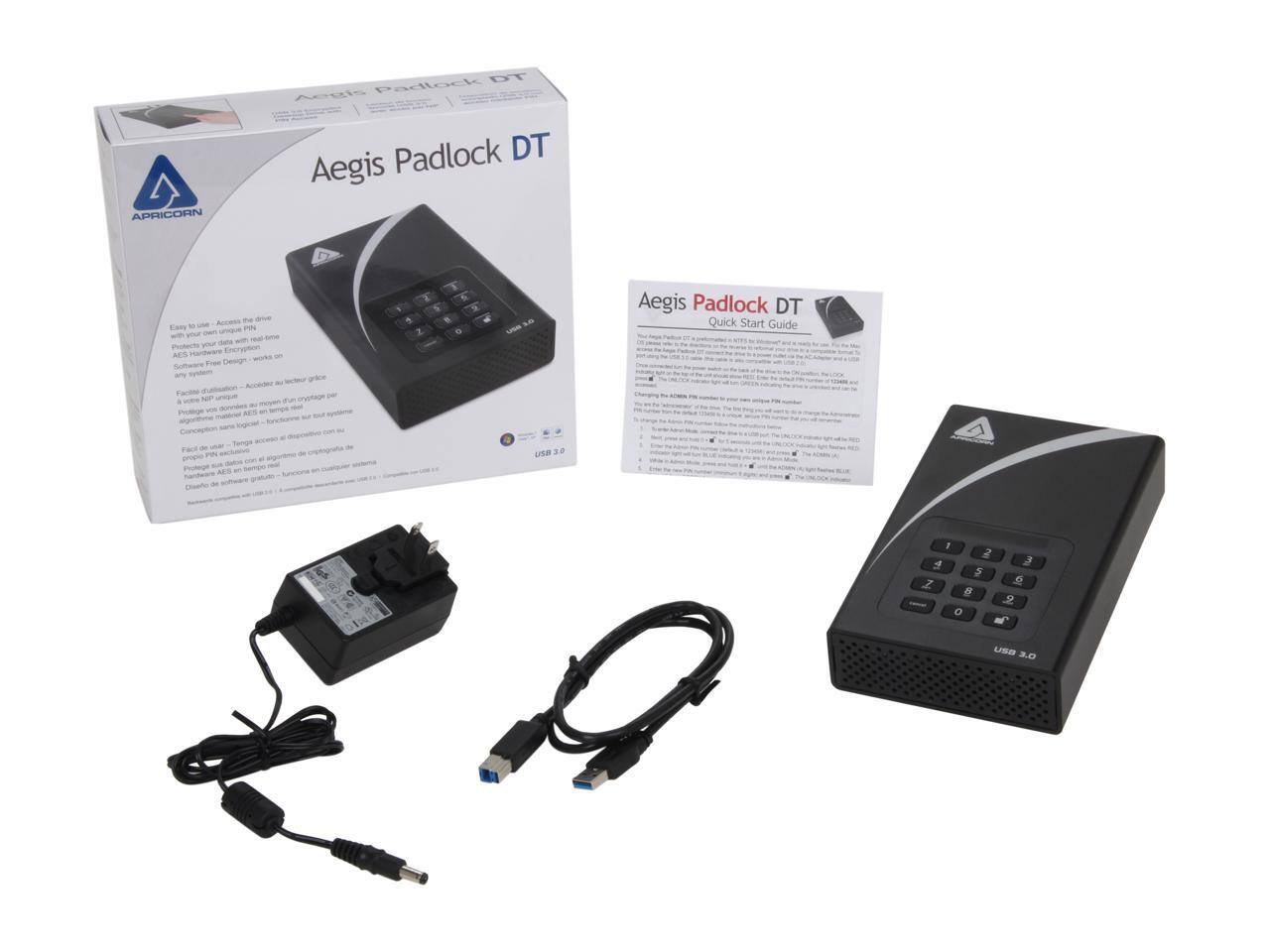 Aegis Padlock DT  
APRICORN  
Encryption AES Design  
Aegis Padlock DT Quick Start Guide  
USB 3.0