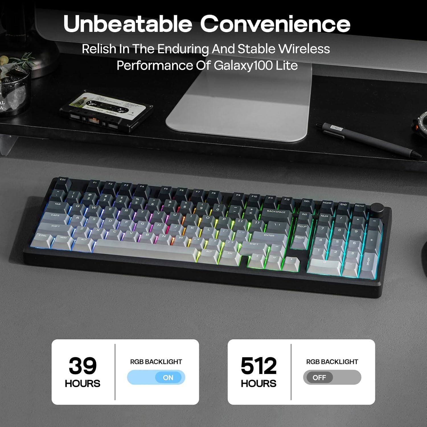 EPOMAKER Galaxy100 Lite QMK/VIA Gaming Keyboard with 8000mAh