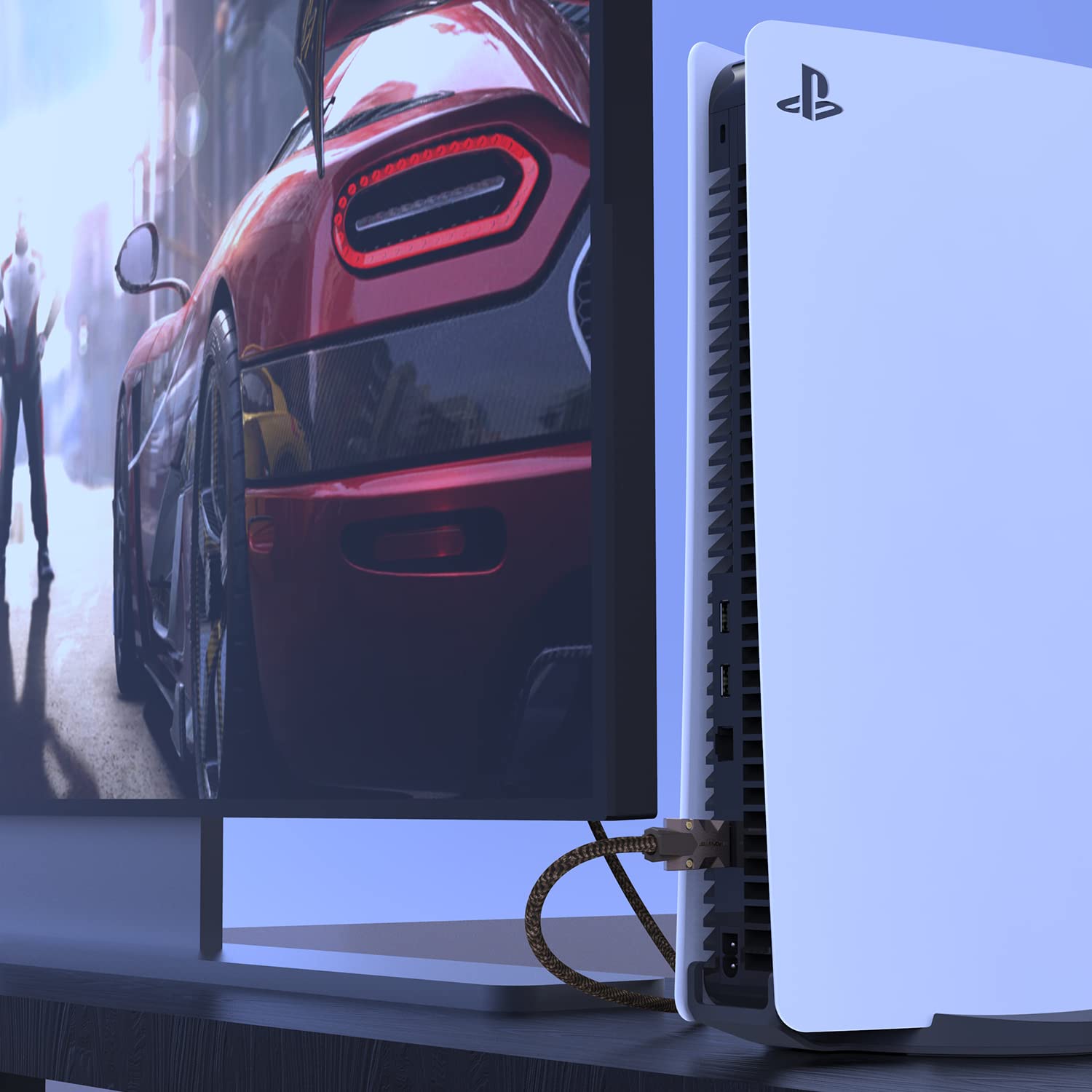 Alt View 4. Monster - M-Series Certified Premium HDMI Cable 2.0, Features 4K Ultra HD at 60Hz Refresh Rate, Duraflex, 25 Gbps - 9.8 ft - Gold.