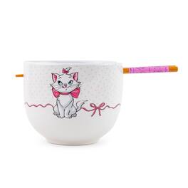 Silver Buffalo - Disney The Aristocats Marie 20-Ounce Ceramic Ramen Bowl and Chopstick Set - White