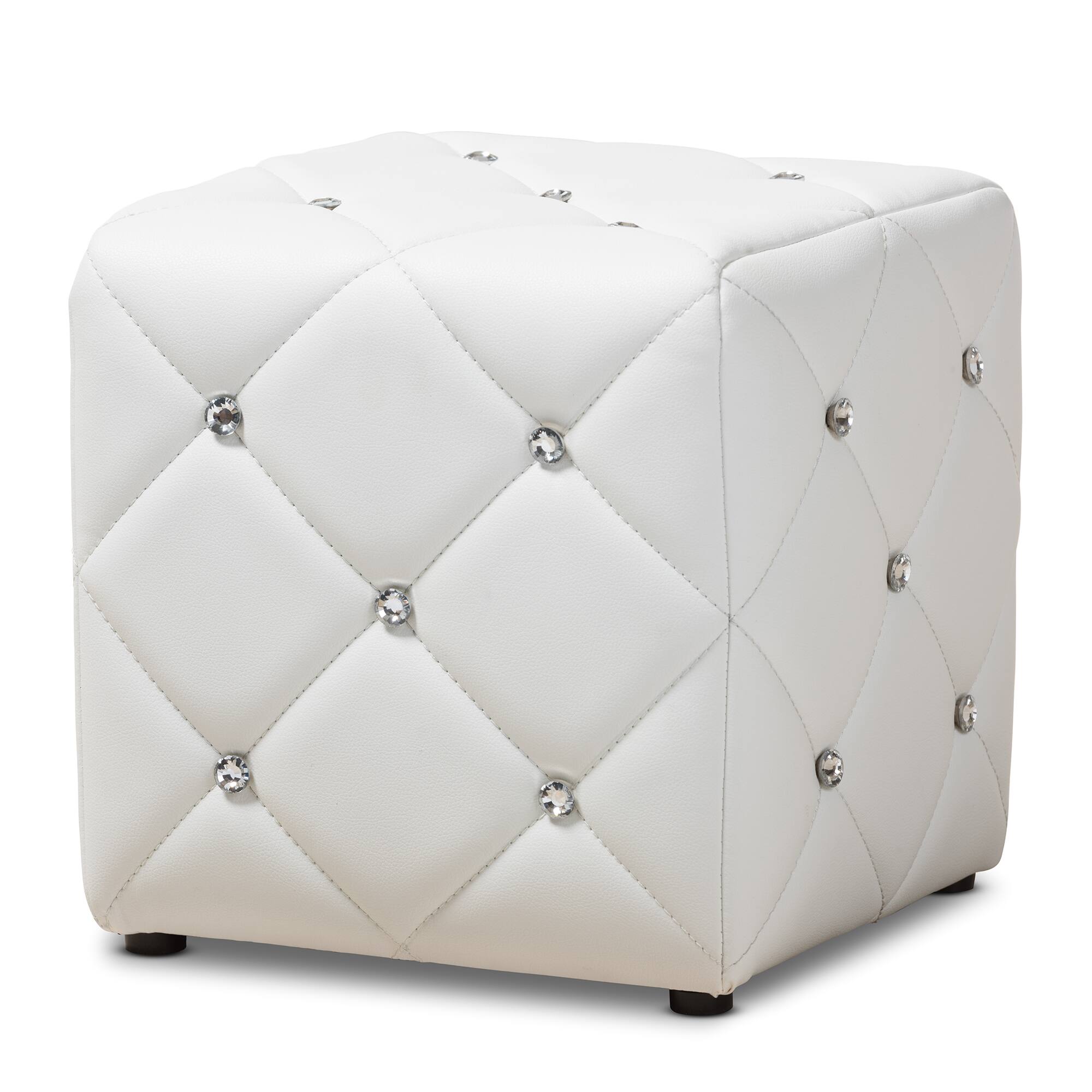 Baxton Studio - Stacey Modern and Contemporary Faux Leather Upholstered Ottoman - White price history on PriceWatchPro
