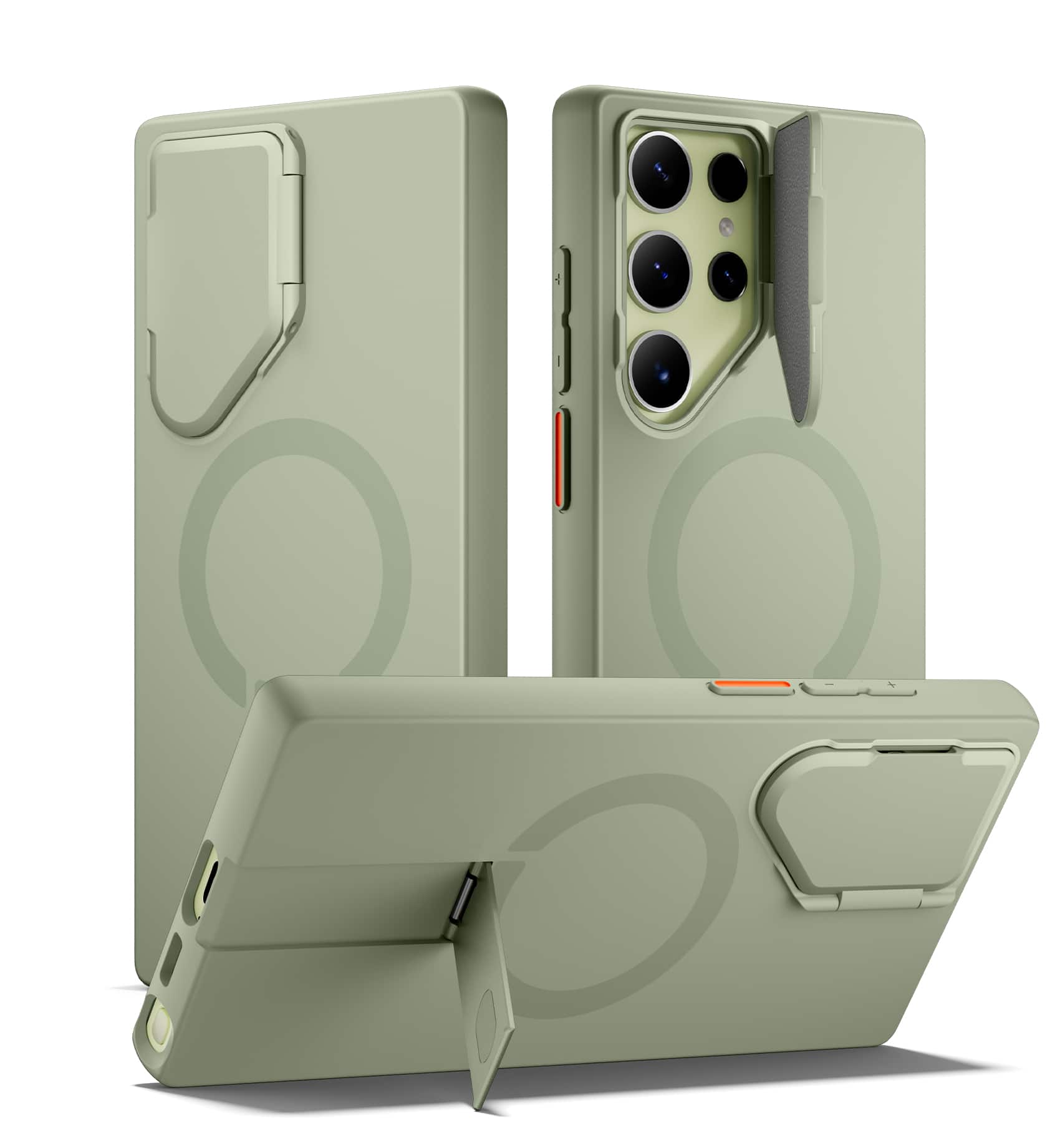 SURITCH - Phone Case for Samsung Galaxy S23 Ultra, Magnetic Shockproof Protective Cover with Camera Cover & Adjustable Kickstand - Khaki Green price history on PriceWatchPro