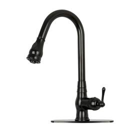 Solid Brass One-Handle Kitchen Faucet with Pull Down Sprayer