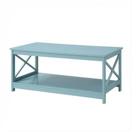 FurniFact - Coffee Table with MDF Construction and Spacious Surface - Sea Foam Blue