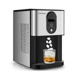 LUCKY ONE - Self-Dispensing Nugget Ice Maker 56 lbs/24h with Soft Chewable Ice - Silver