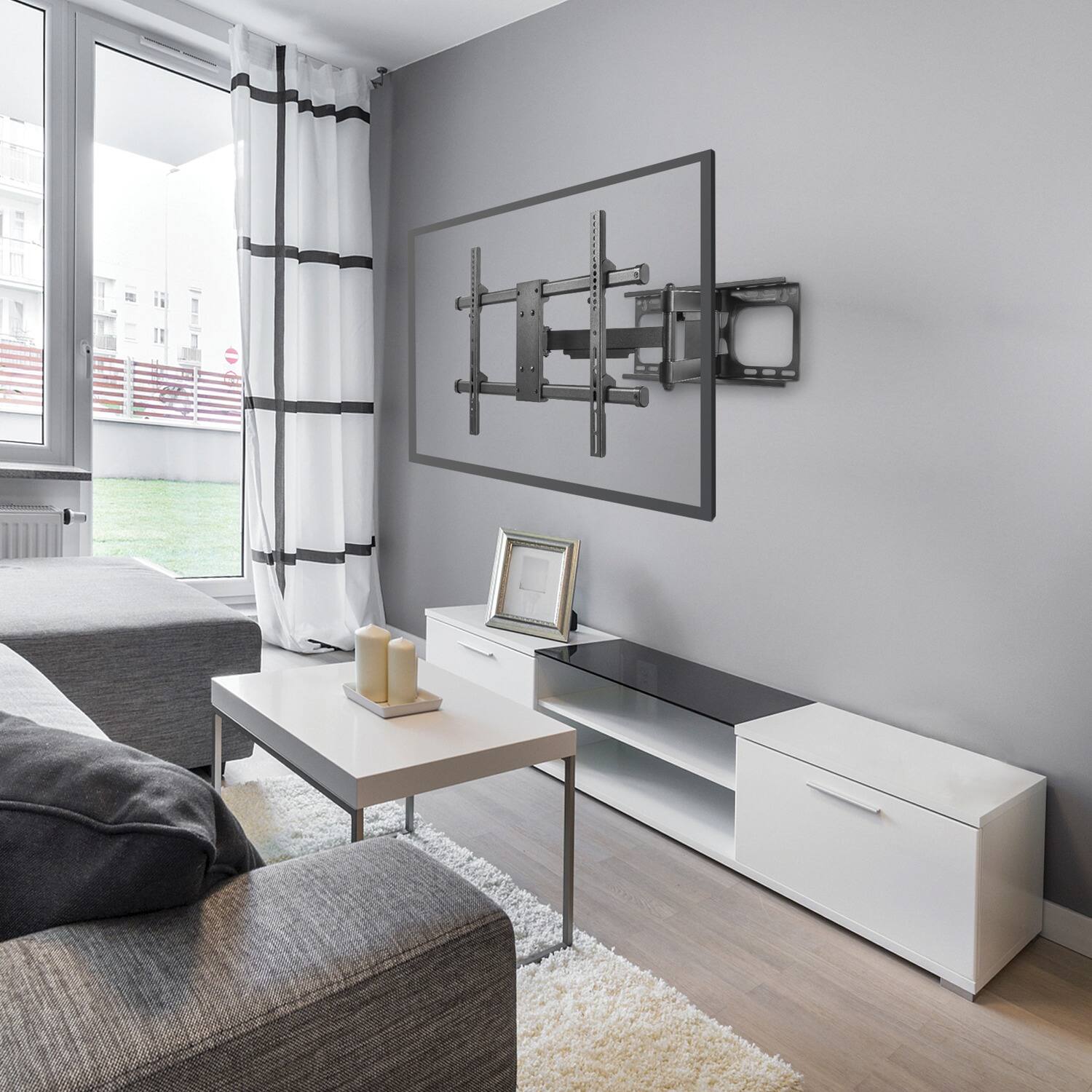 Alt View 1. Stanley - Stanley Thx-ss1364fm Pro Diy Series 37-in. To 80-in. Full-motion Single-arm Tv Wall Mount, Thx-ss1364fm - Black.