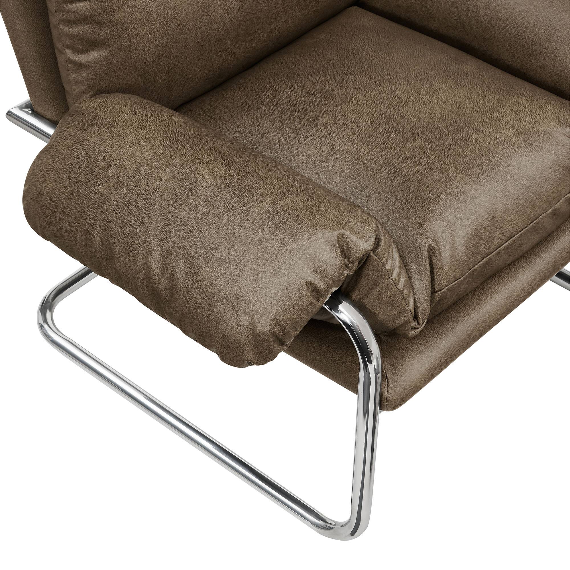 Alt View 5. Modway - Ansel Vegan Leather Accent Chair by Modway - Mushroom.