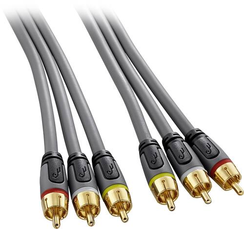 Rocketfish™ - 12' Composite A/V Cable - Gray - Larger Front