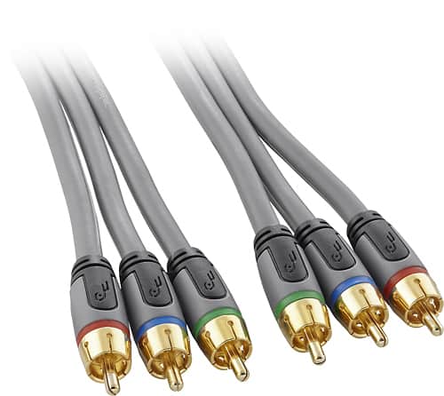 Rocketfish™ - 8' Component Video Cable - Gray - Larger Front