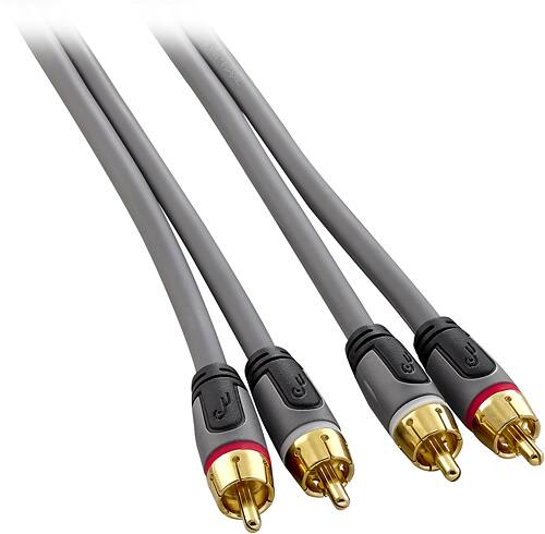 Rocketfish™ - 8' Stereo Audio RCA Cable - Gray - Larger Front