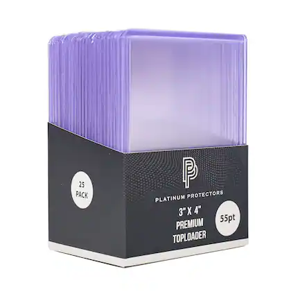 25 PACK PLATINUM PROTECTORS 3" X 4" PREMIUM 55pt TOPLOADER