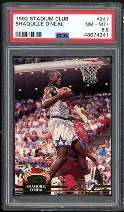 Shaquille O'Neal Rookie Card 1992-93 Topps Stadium Club #247 PSA 8.5