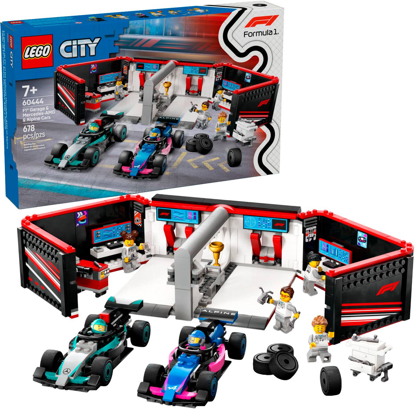 City F1 Garage & Mercedes-AMG & Alpine Cars Toy 60444