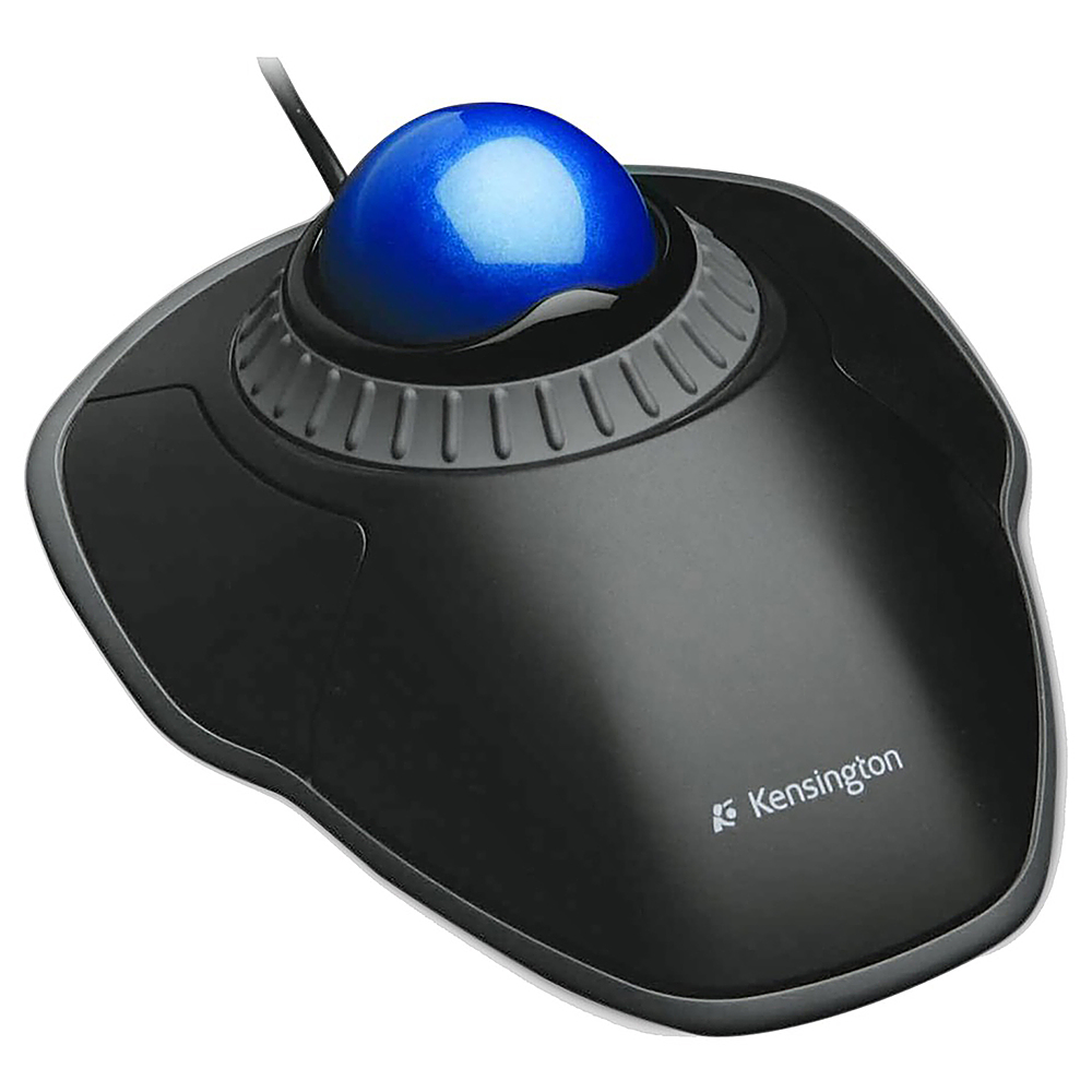 Angle View: Kensington - Orbit 72337 Optical Gaming Ambidextrous Mouse with Scroll Ring - Black and Blue