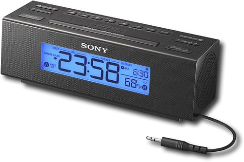 Sony Digital AM/FM Alarm Clock Radio with Nature Sound Selections Black