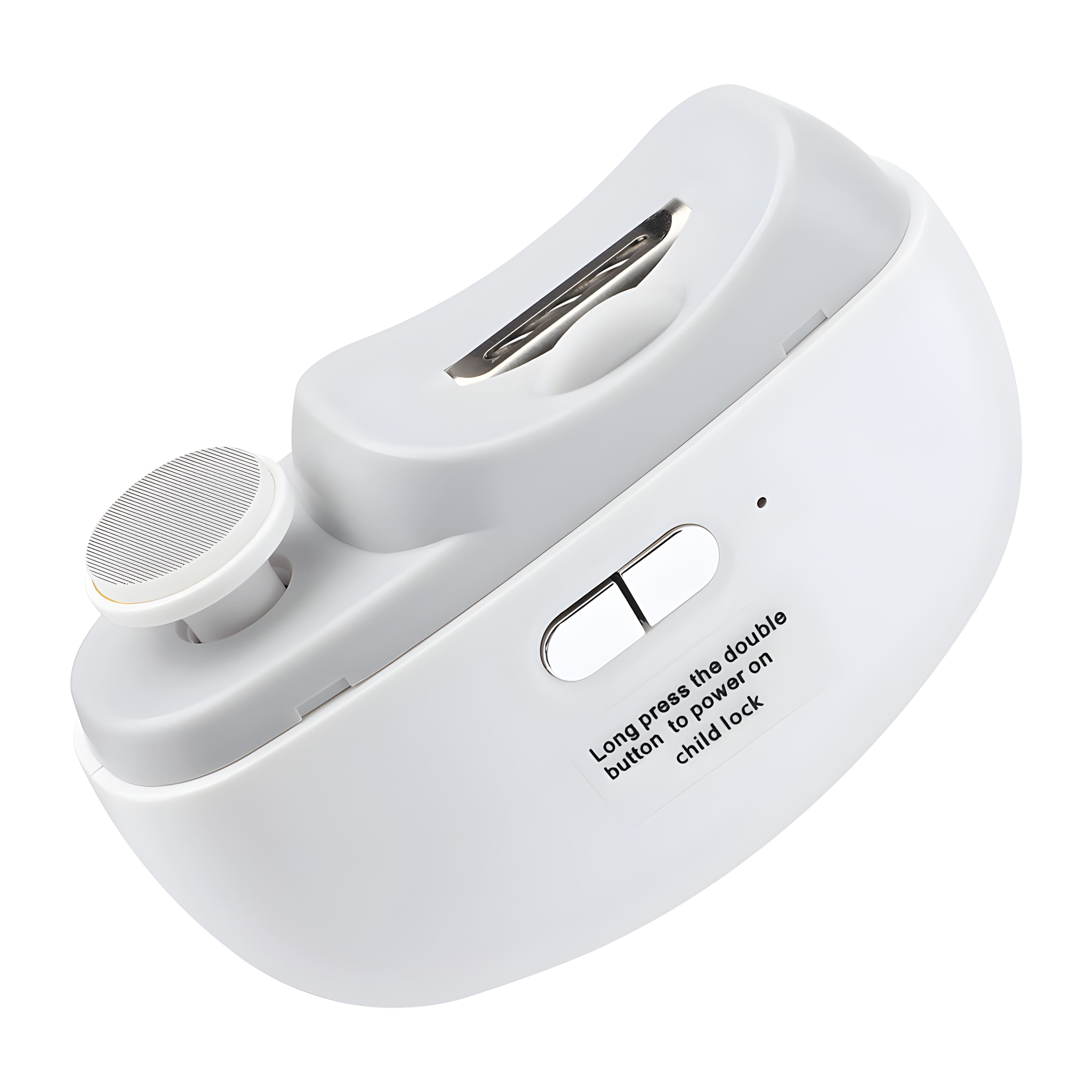 Cluzine - 2-in-1 Electric Nail Clipper & File, LED Light, 2-Speed, with Child Lock for Family